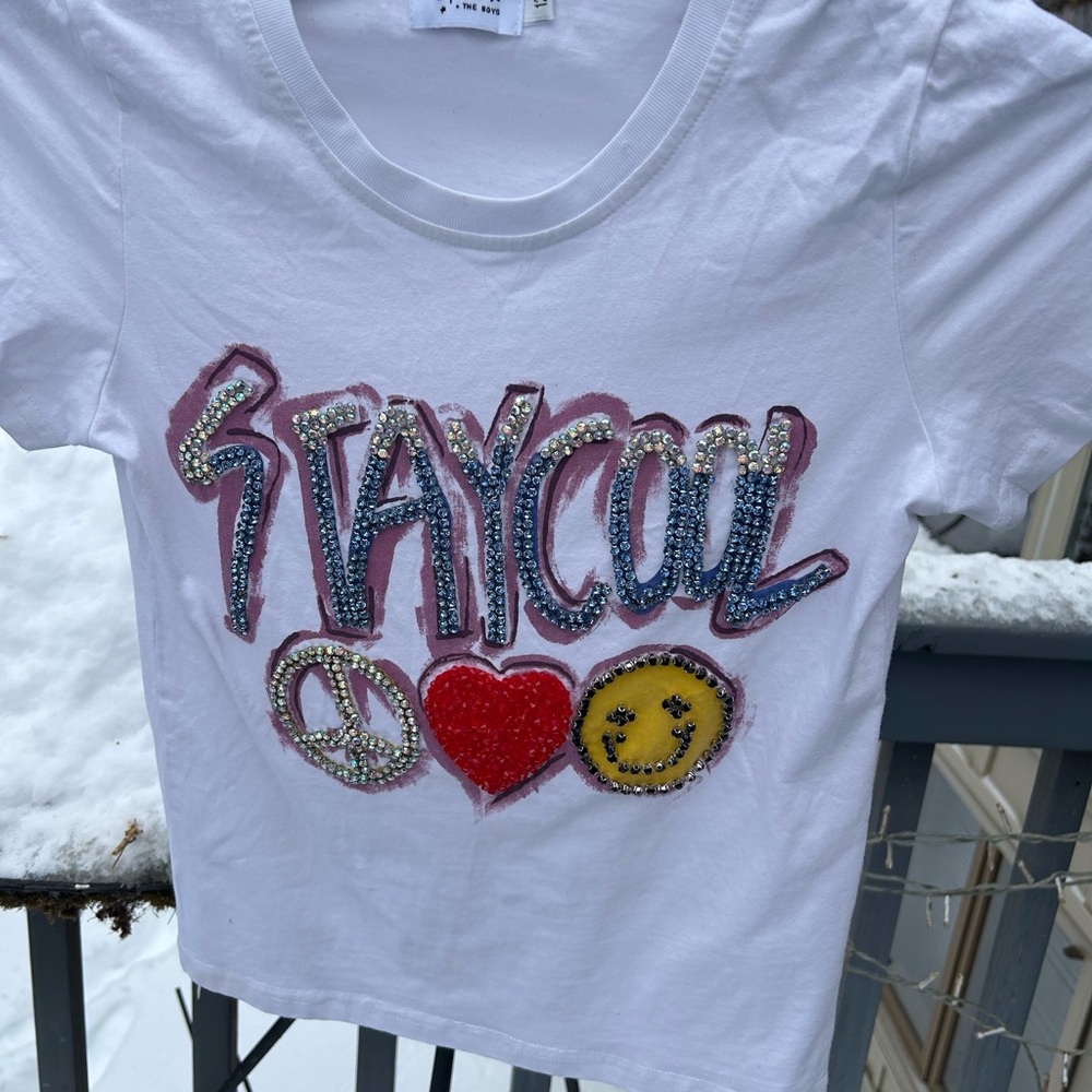 Lola Kids T-Shirt - White with Vibrant Beaded Graphics
